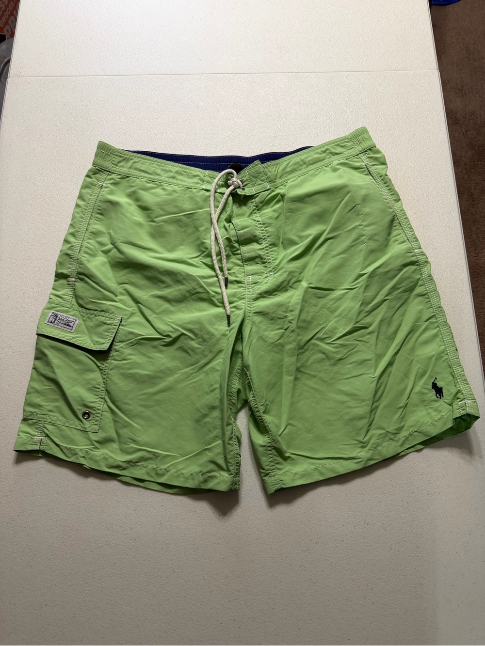 Polo Ralph Lauren green swim trunks size large mesh lined beach resort